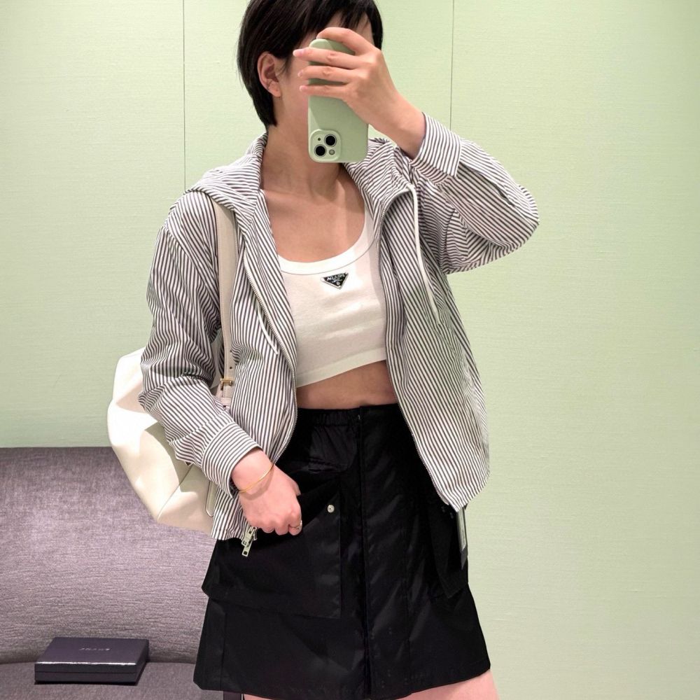 [프라다] PRADA 일레스틱 웨이스트 포켓 스커트