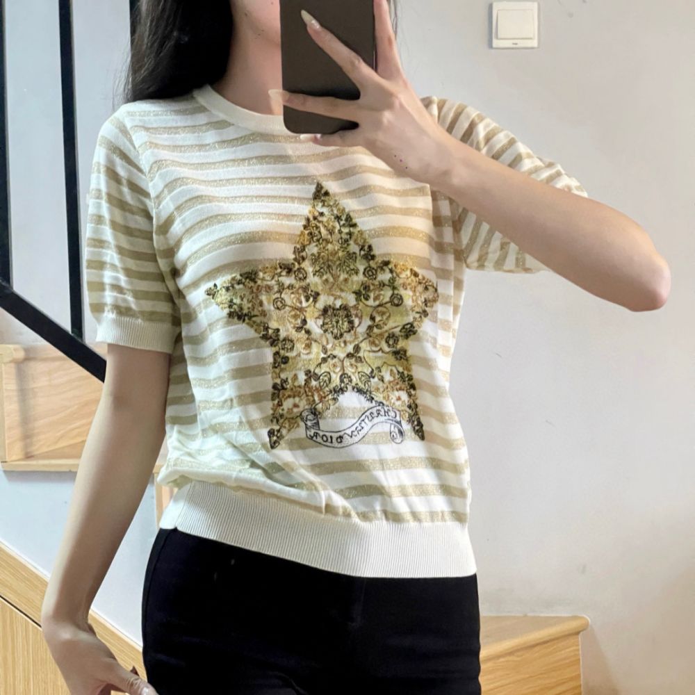 [디올] DIOR 스타 리본 니트 티셔츠