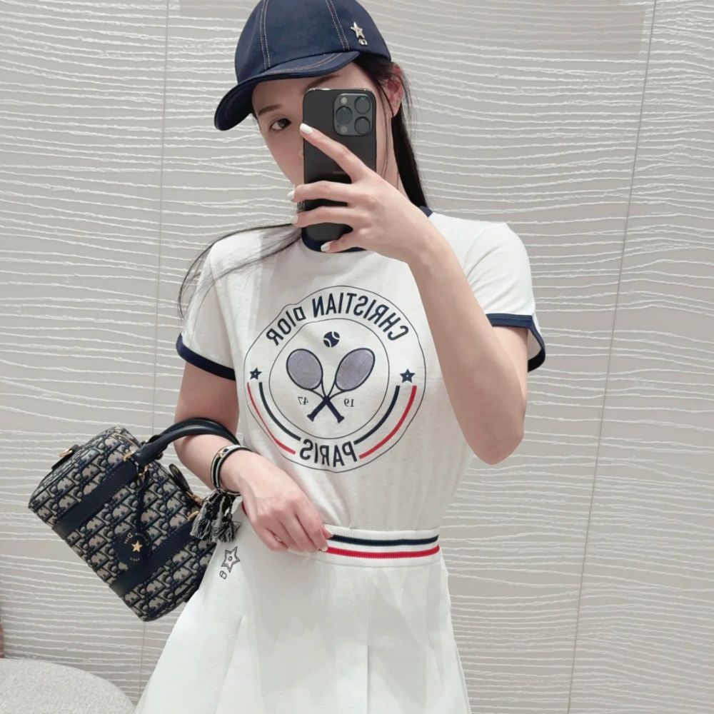 [디올] DIOR 테니스 라켓 라운드 플라워 티셔츠