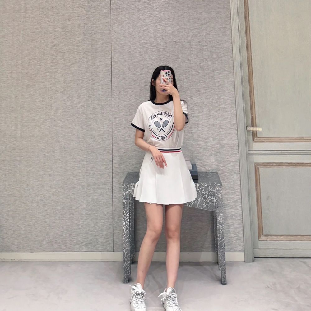 [디올] DIOR 테니스 라켓 라운드 플라워 티셔츠