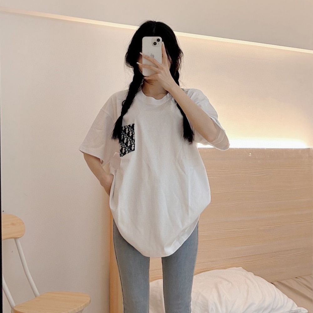 [디올] DIOR 올드 플라워 자가드 포켓 데님레터 티셔츠