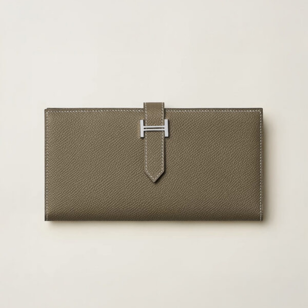 [에르메스] HERMES-Bearn 장지갑 Togo – Etoupe  Silver