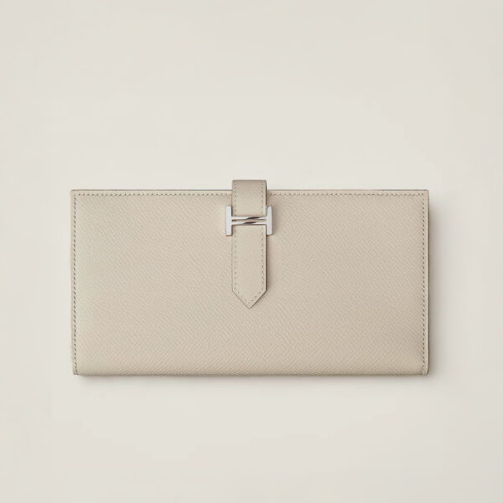 [에르메스] HERMES-Bearn 장지갑 Togo – Etoupe  Silver