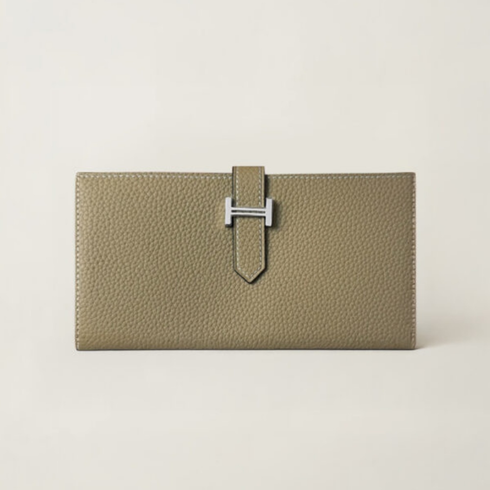 [에르메스] HERMES-Bearn 장지갑 Togo – Etoupe  Silver