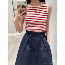 [디올] DIOR 스트라이프 니트 슬리브리스