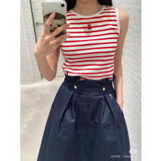 [디올] DIOR 스트라이프 니트 슬리브리스