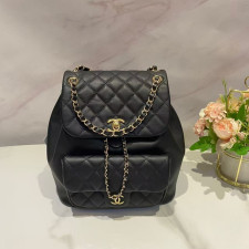 [샤넬] CHANEL 듀마 원포켓 백팩 미듐 블랙