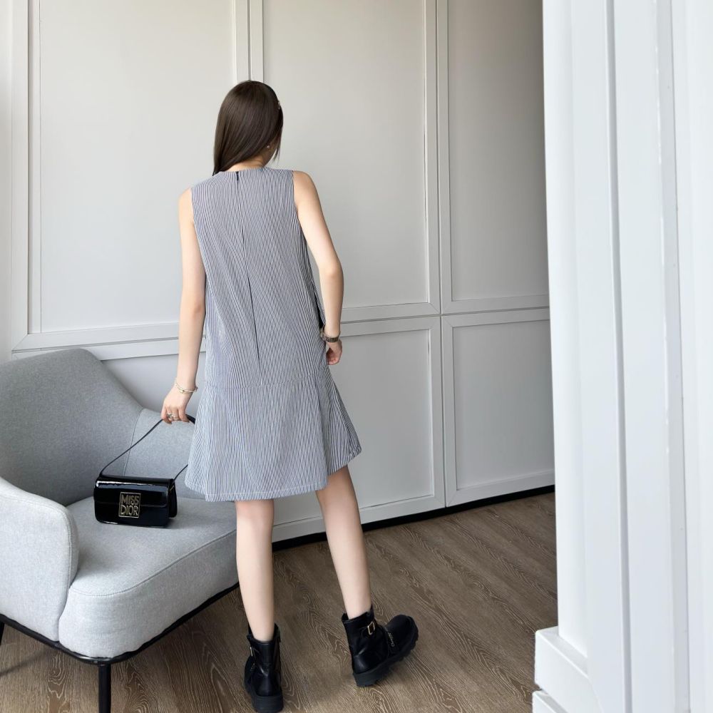 [디올] DIOR 크루즈 스트라이프 슬리브리스 드레스