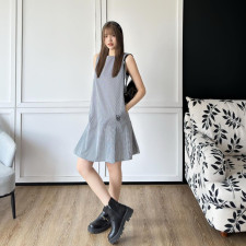 [디올] DIOR 크루즈 스트라이프 슬리브리스 드레스