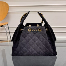 [샤넬] CHANEL 25 스몰 핸드백 워시드 데님 블랙