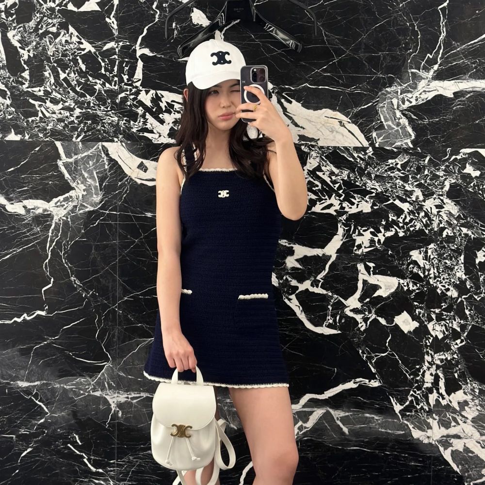 [셀린느] CELINE 트리옴프 로고 니트 드레스