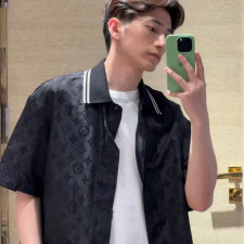 [루이비통] LOUIS VUITTON 다크패턴 콘트라스트 카라 자가드 셔츠