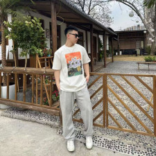 [루이비통] LOUIS VUITTON 월드맵 패턴 핫 다이아몬드 티셔츠