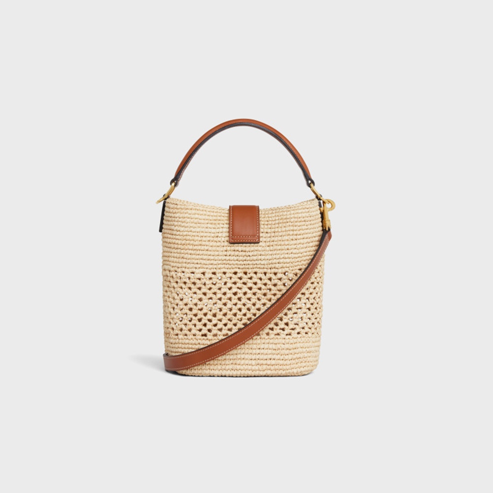 [셀린느] 119742 Celine Bag 셀린느 LOUISE 트리오페 라피아 루이스 버킷백 16x19x12cm