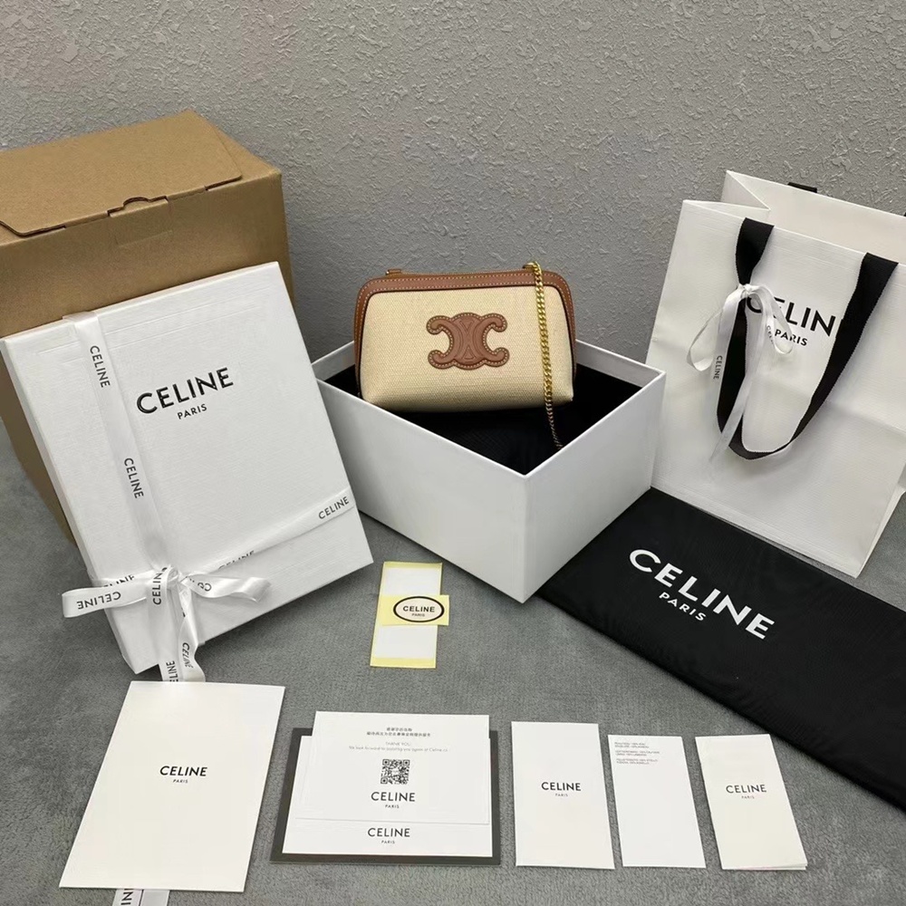 [셀린느] 100382 Celine Bag 셀린느 트리오페 미니 캔바스 숄더 체인백 16x11x8cm