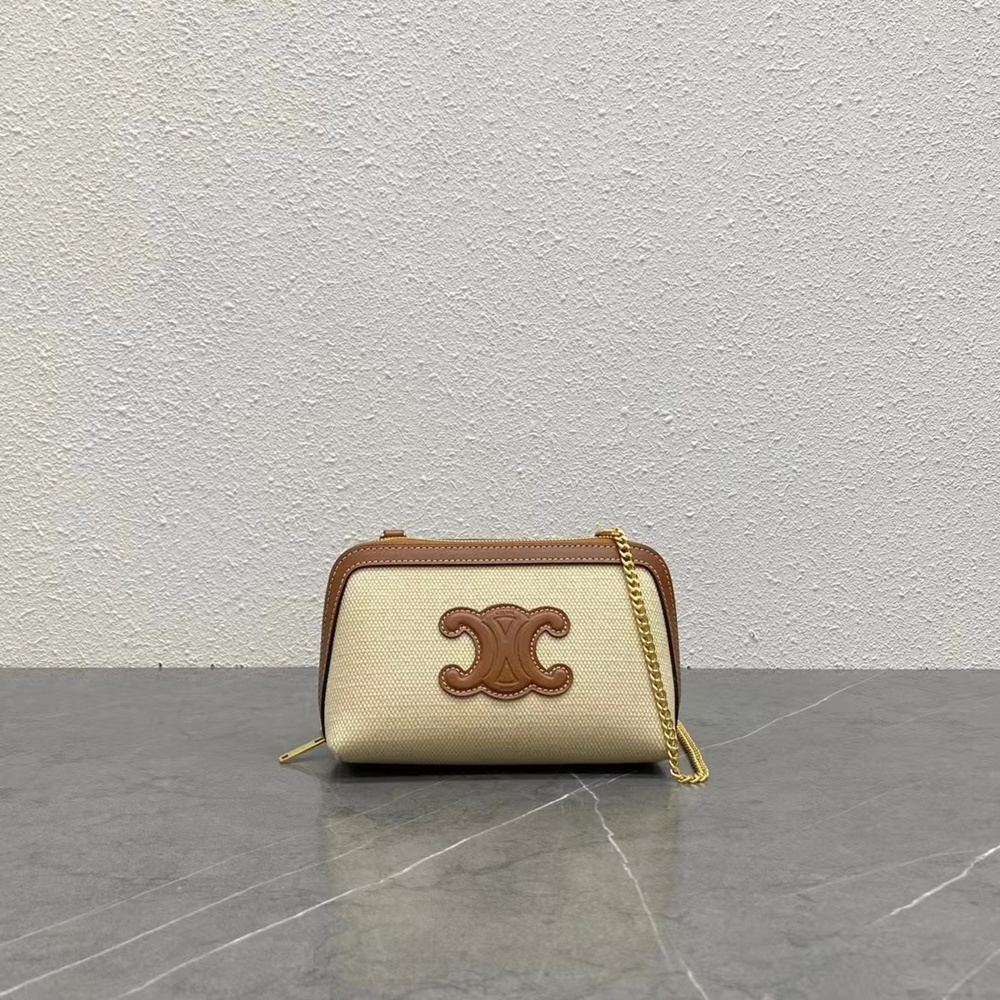 [셀린느] 100382 Celine Bag 셀린느 트리오페 미니 캔바스 숄더 체인백 16x11x8cm
