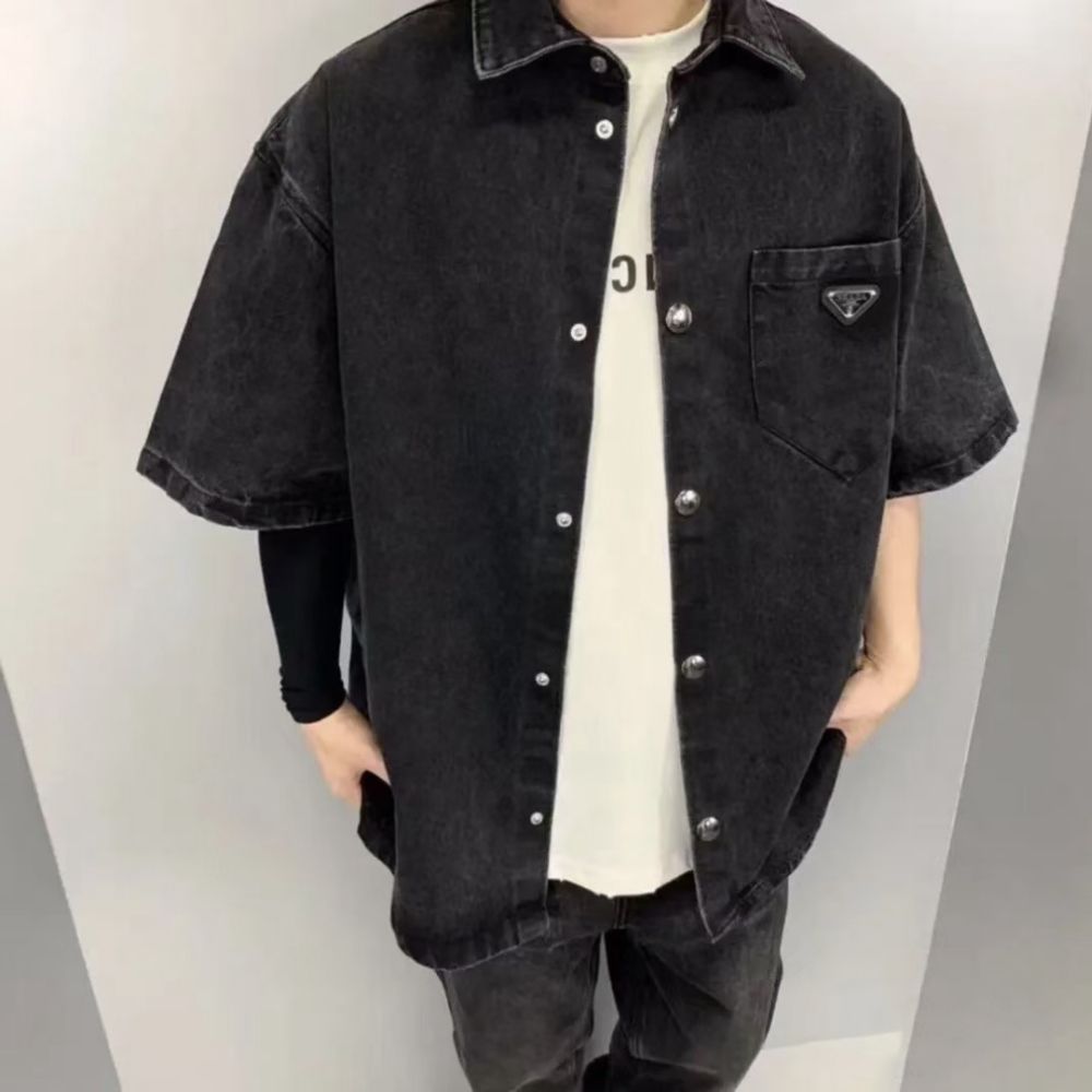 [프라다] PRADA 트라이앵글 포켓 데님 셔츠