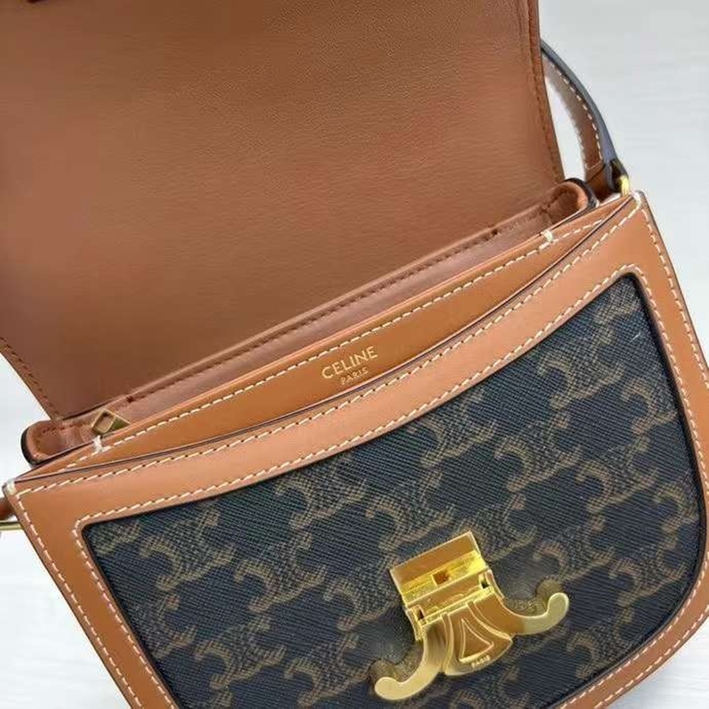 [셀린느] CELINE BESACE TRIOMPHE SHOULDER BAG - 셀린느 트리오페 베사체 캔버스 숄더백 18x16x6cm