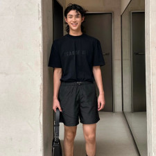 [프라다] PRADA 트라이앵글 로고 비치 쇼츠