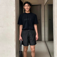 [프라다] PRADA 트라이앵글 로고 비치 쇼츠