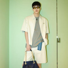 [프라다] PRADA 트라이앵글 램스킨 쇼츠