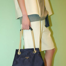 [프라다] PRADA 트라이앵글 램스킨 쇼츠