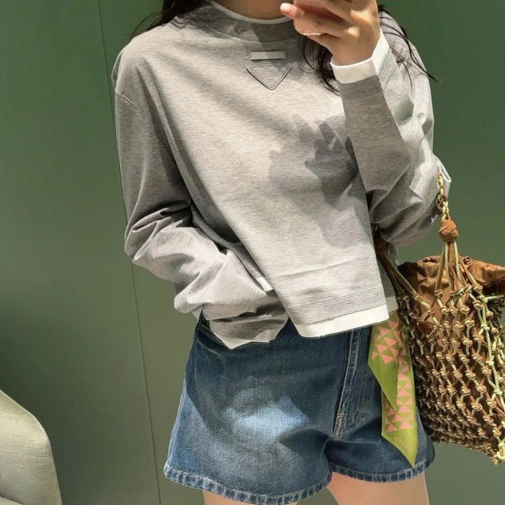 [프라다] PRADA 투피스 레이어드 티셔츠