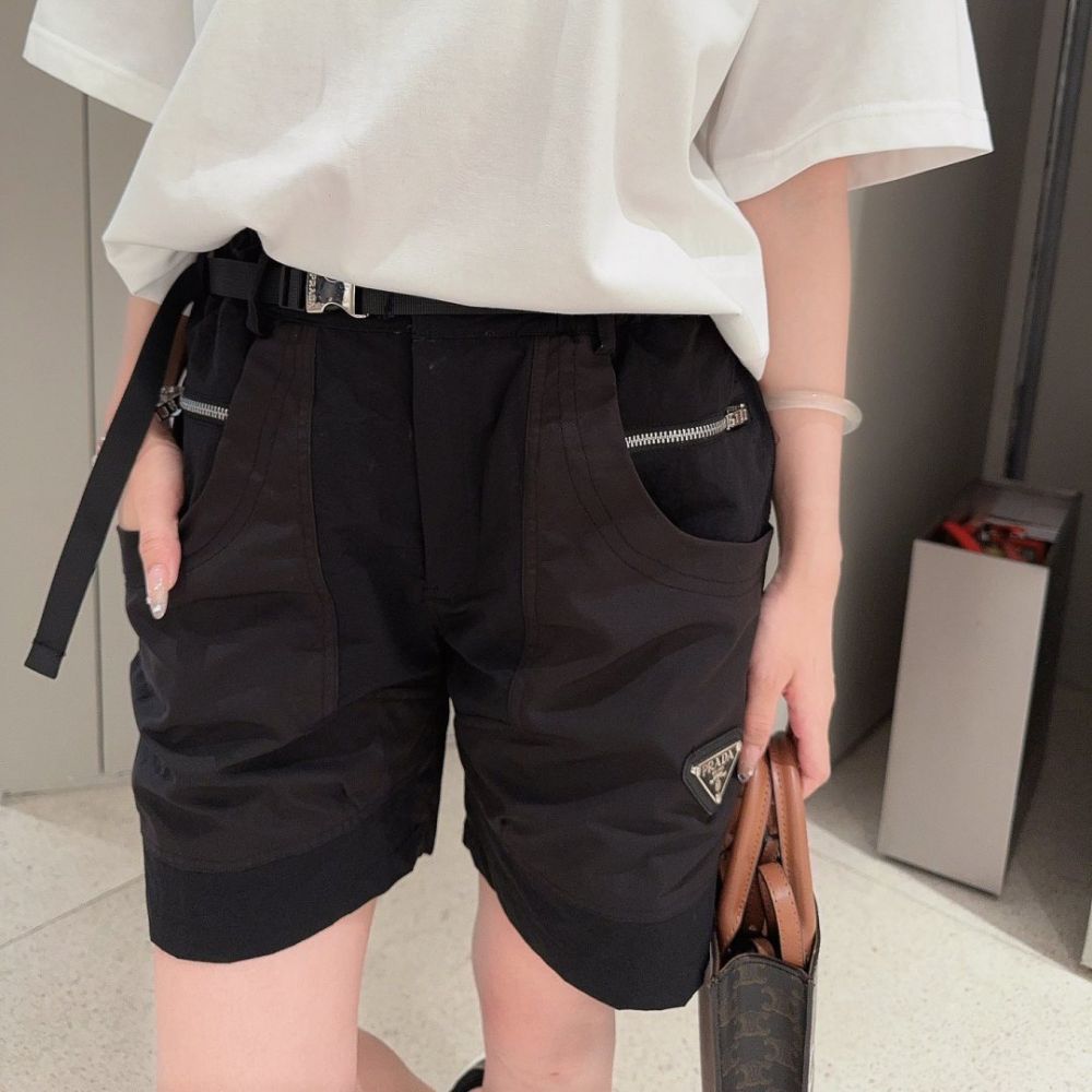 [프라다] PRADA 사이드 나일론 포켓 카고 쇼츠