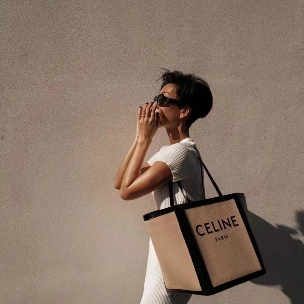 [셀린느] 197532 Celine Bag 셀린느 로고 스퀘어 카바스 토트백 27×31×26cm