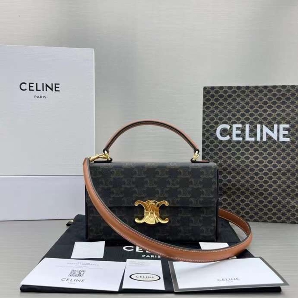 [셀린느] CELINE TRIOMPHE TOTE BAG -셀린느 월렛 온 체인 WOC 트리오페 사각 토트백 10I822DS9 22x13.5x6cm