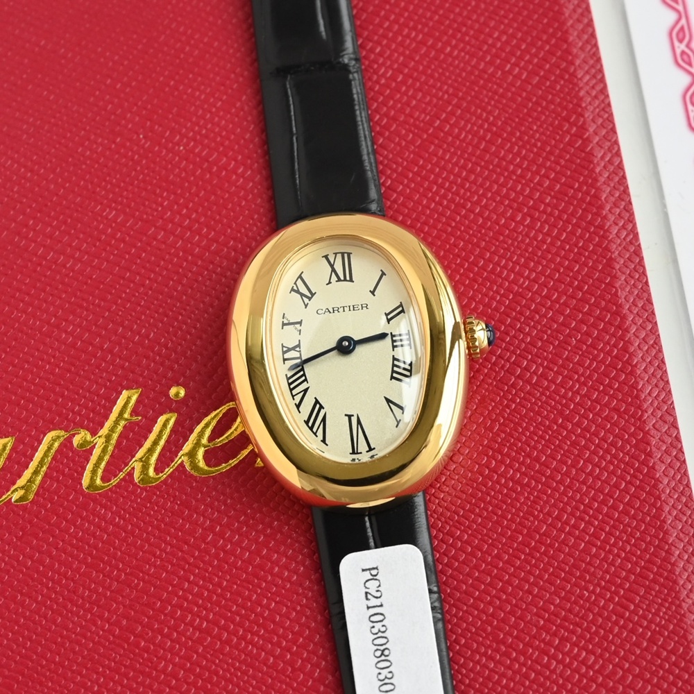 [까르띠에] Cartier Baignoire Mini Quartz Pink Gold - 까르띠에 베누아  쿼츠 32x26mm