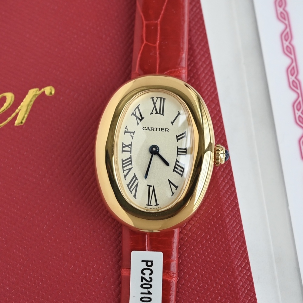 [까르띠에] Cartier Baignoire Mini Quartz Pink Gold - 까르띠에 베누아  쿼츠 32x26mm
