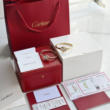 [까르띠에] Cartier Baignoire Mini Quartz Pink Gold Size 17 Bracelet - 까르띠에 베누아 미니 쿼츠 팔찌사이즈 15 16 17mm 브레이슬릿 24.6x18.7mm