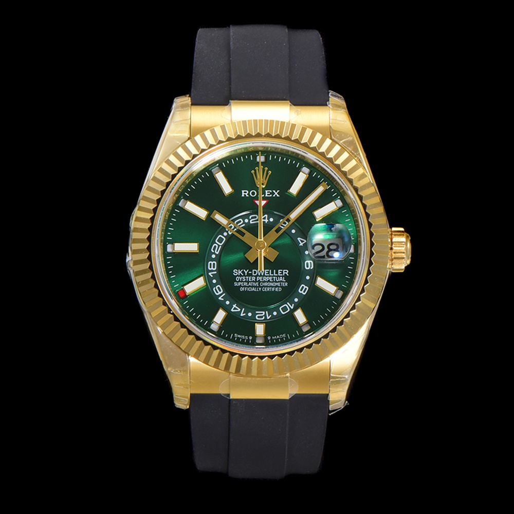 [롤렉스] 2025 Rolex Skydweller - 롤렉스 스카이드웰러 에버그린 다이얼 러버 쥬빌레 오이스터(Oyster)밴드 38 42mm