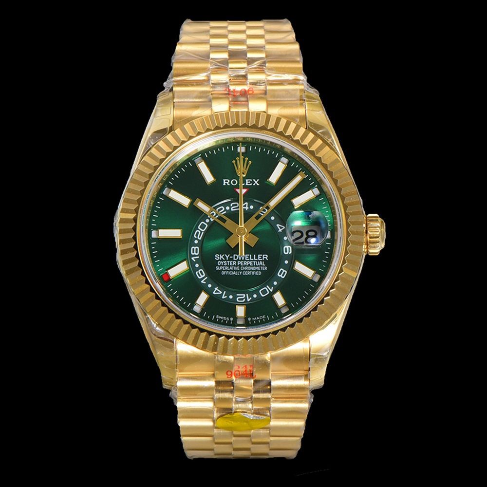 [롤렉스] 2025 Rolex Skydweller - 롤렉스 스카이드웰러 에버그린 다이얼 러버 쥬빌레 오이스터(Oyster)밴드 38 42mm