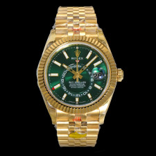 [롤렉스] 2025 Rolex Skydweller - 롤렉스 스카이드웰러 에버그린 다이얼 러버 쥬빌레 오이스터(Oyster)밴드 38 42mm